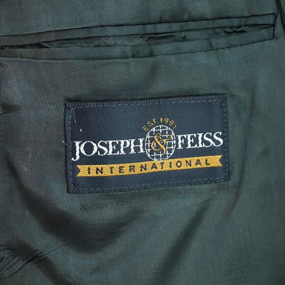 Joseph and Feiss Sport Coat Mens 42R Brown Wool Houndstooth Jacket Ventless - Picture 3 of 12